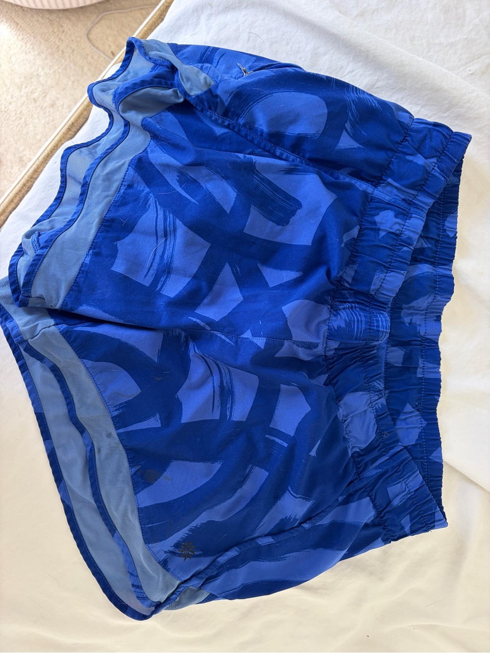 Athleta Royal Blue Abstract Print Athletic Shorts